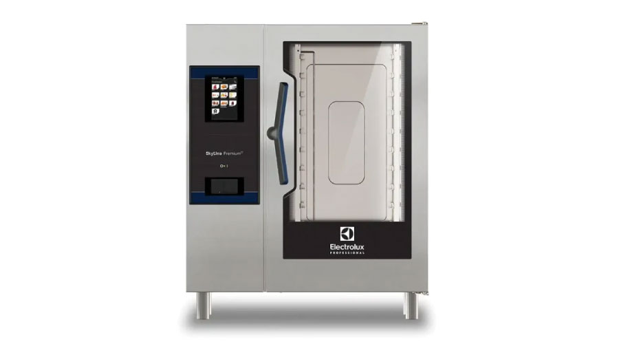 Vista de un horno de convección-vapor de Electrolux, del cual somos servicio técnico oficial
